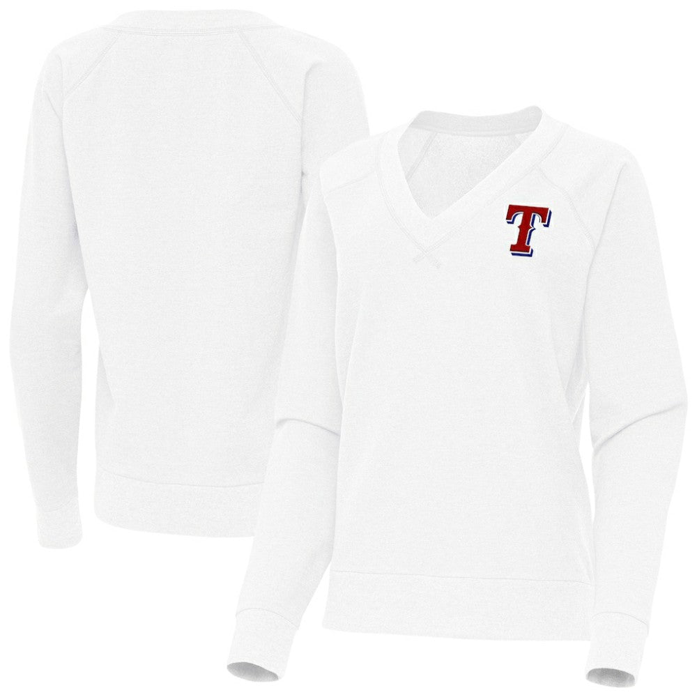 MLB Texas Rangers Antigua Women's Varsity Tri-Blend V-Neck Long Sleeve T-Shirt