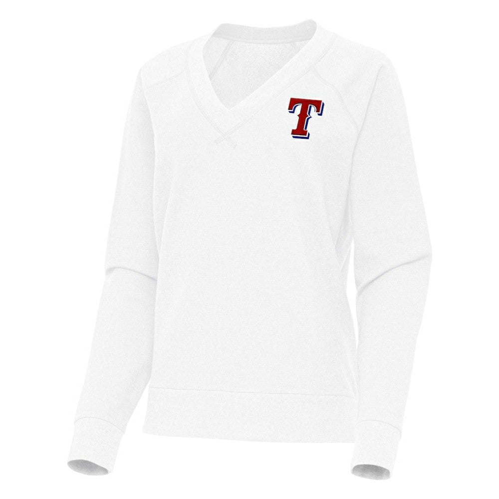 MLB Texas Rangers Antigua Women's Varsity Tri-Blend V-Neck Long Sleeve T-Shirt