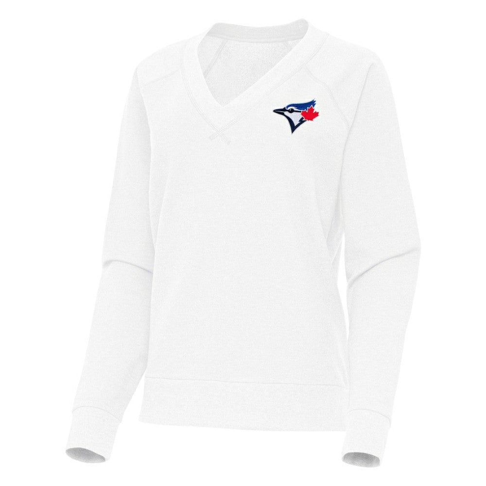 MLB Toronto Blue Jays Antigua Women's Varsity Tri-Blend V-Neck Long Sleeve T-Shirt