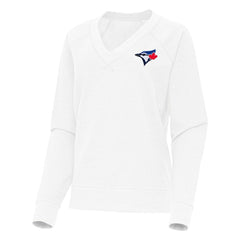 MLB Toronto Blue Jays Antigua Women's Varsity Tri-Blend V-Neck Long Sleeve T-Shirt