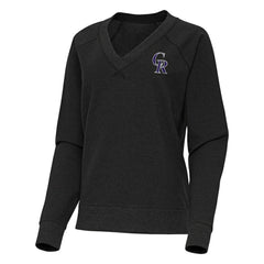 MLB Colorado Rockies Antigua Women's Varsity Tri-Blend V-Neck Long Sleeve T-Shirt