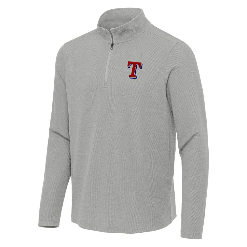 MLB Texas Rangers Antigua Sync Tri-Blend Quarter-Zip Pullover