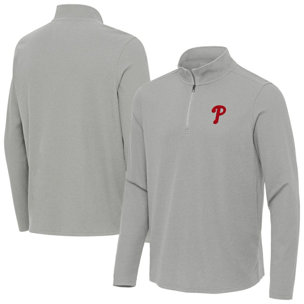 MLB Philadelphia Phillies Antigua Sync Tri-Blend Quarter-Zip Pullover