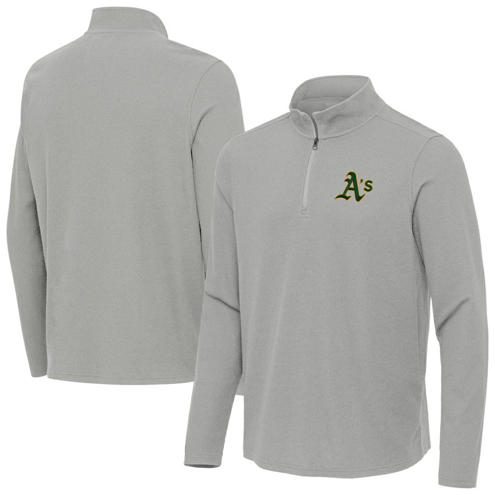 MLB Athletics Antigua Sync Tri-Blend Quarter-Zip Pullover