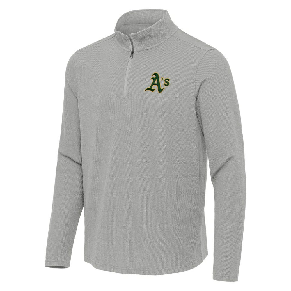 MLB Athletics Antigua Sync Tri-Blend Quarter-Zip Pullover