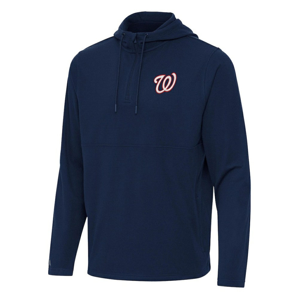MLB Washington Nationals Antigua Connected Quarter-Zip Pullover Hoodie