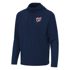 MLB Washington Nationals Antigua Connected Quarter-Zip Pullover Hoodie