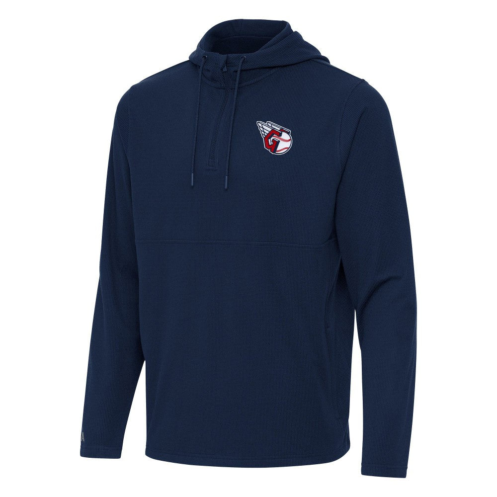 MLB Cleveland Guardians Antigua Connected Quarter-Zip Pullover Hoodie
