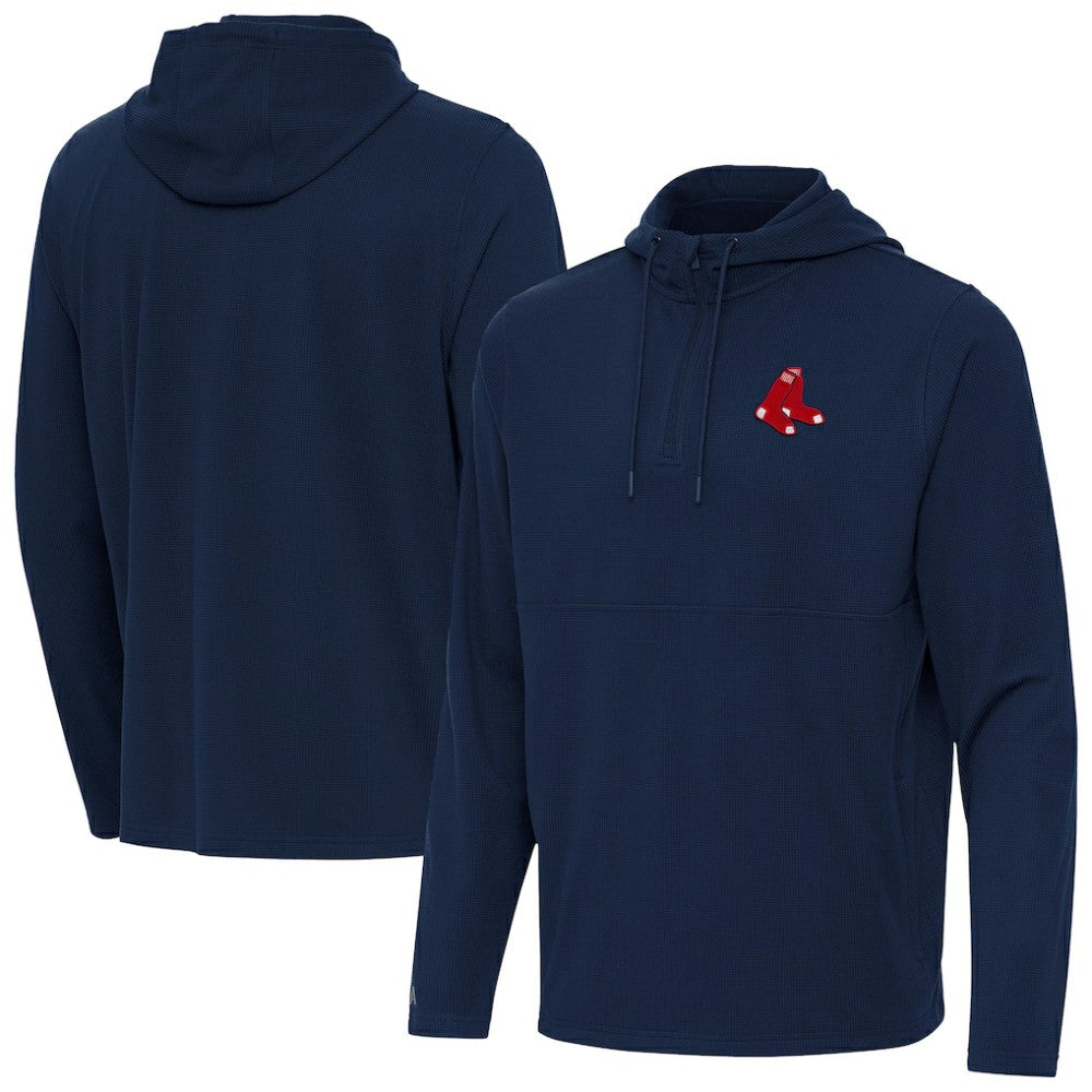 MLB Boston Red Sox Antigua Connected Quarter-Zip Pullover Hoodie