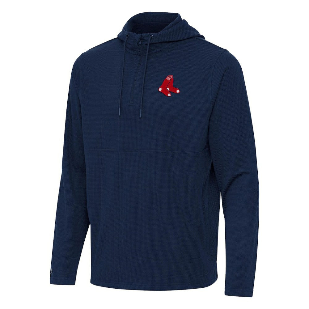 MLB Boston Red Sox Antigua Connected Quarter-Zip Pullover Hoodie