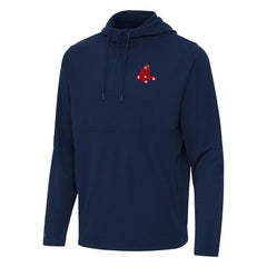 MLB Boston Red Sox Antigua Connected Quarter-Zip Pullover Hoodie