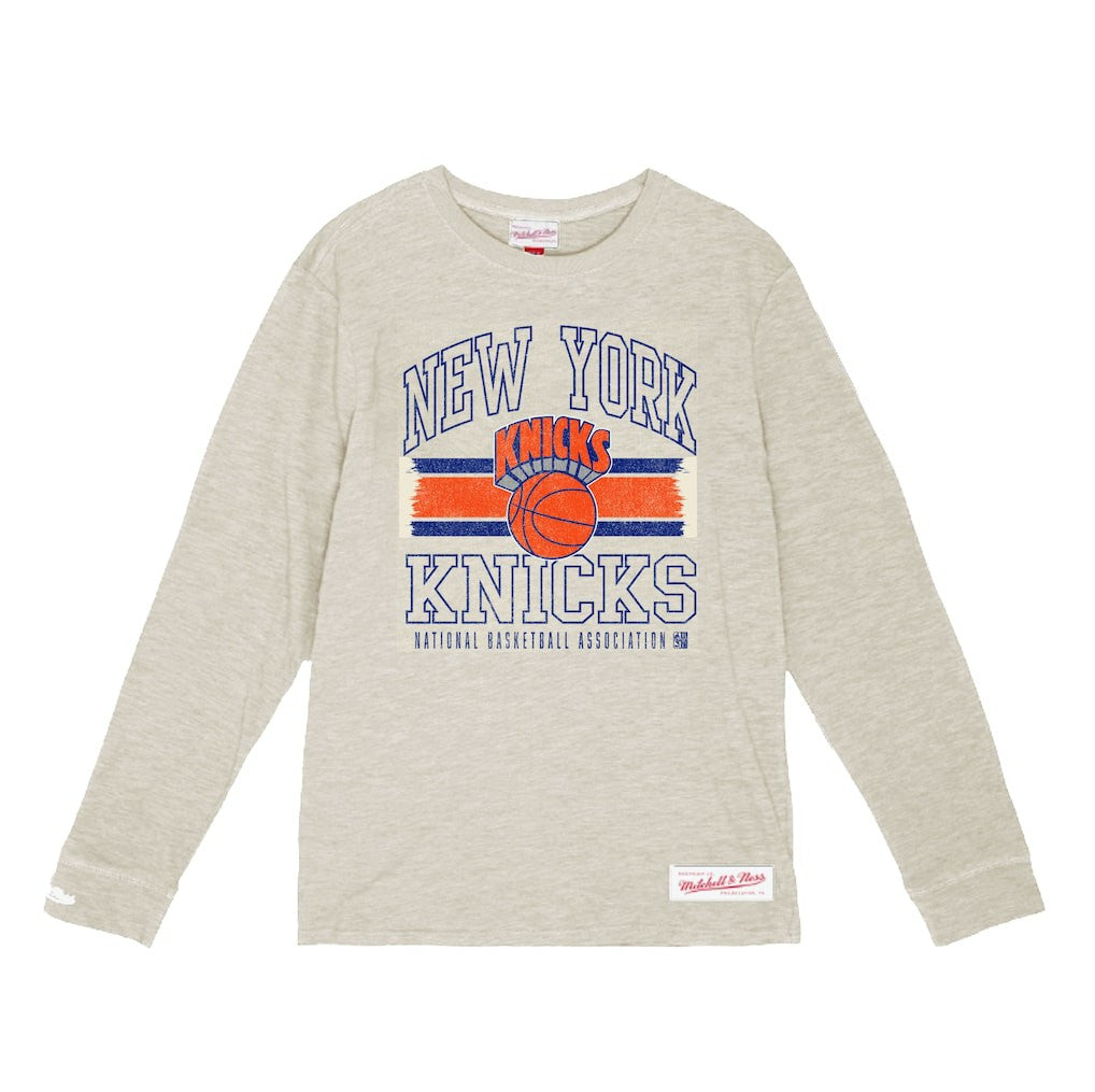 NBA New York Knicks Striped Logo Lockup Premium T-Shirt