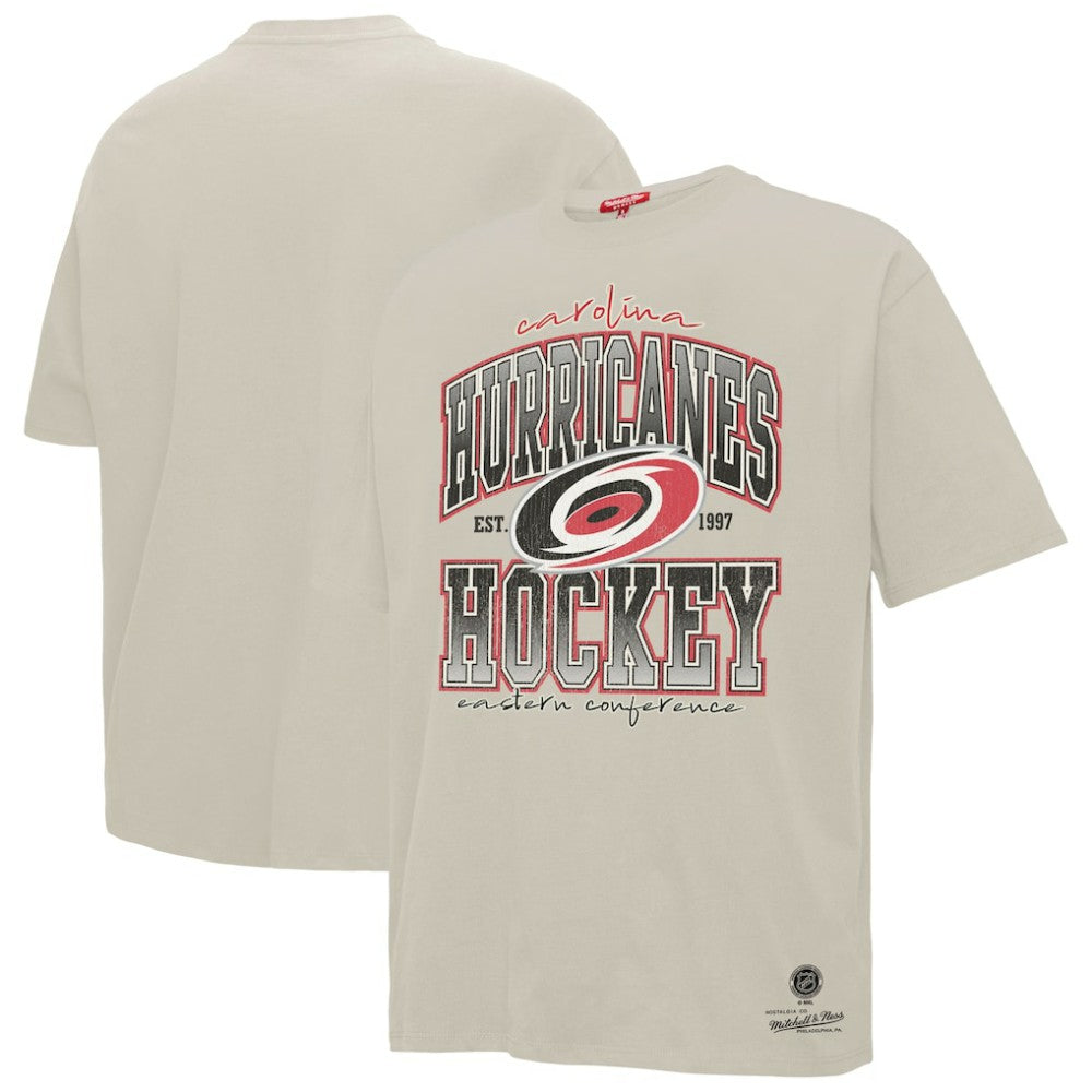 NHL Cream Carolina Hurricanes Mitchell & Ness Women's Dump & Chase Boyfriend T-Shirt