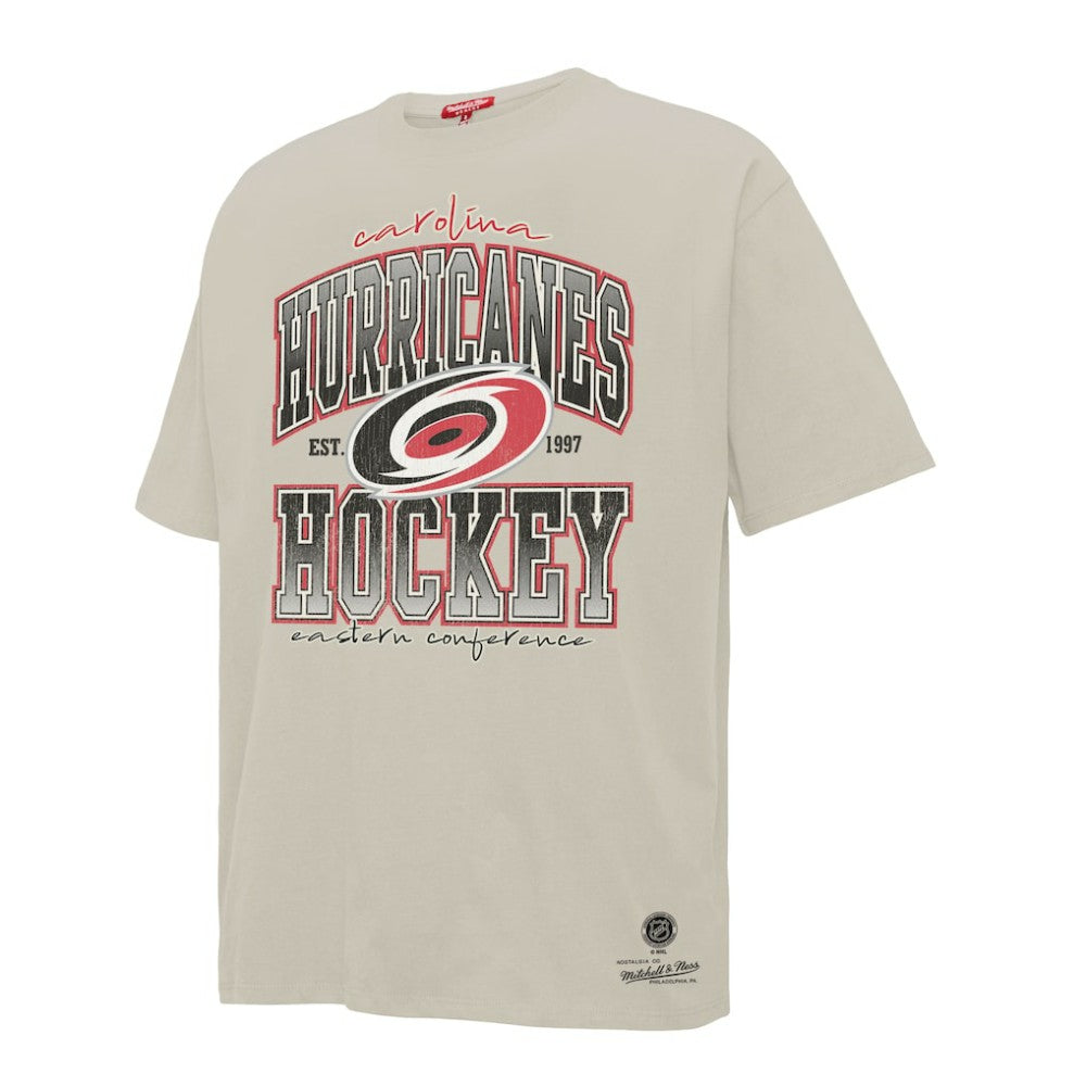 NHL Cream Carolina Hurricanes Mitchell & Ness Women's Dump & Chase Boyfriend T-Shirt