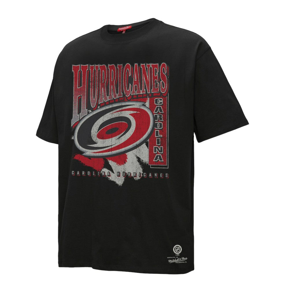 NHL Black Carolina Hurricanes Mitchell & Ness Women's Choppy Ice Boyfriend T-Shirt