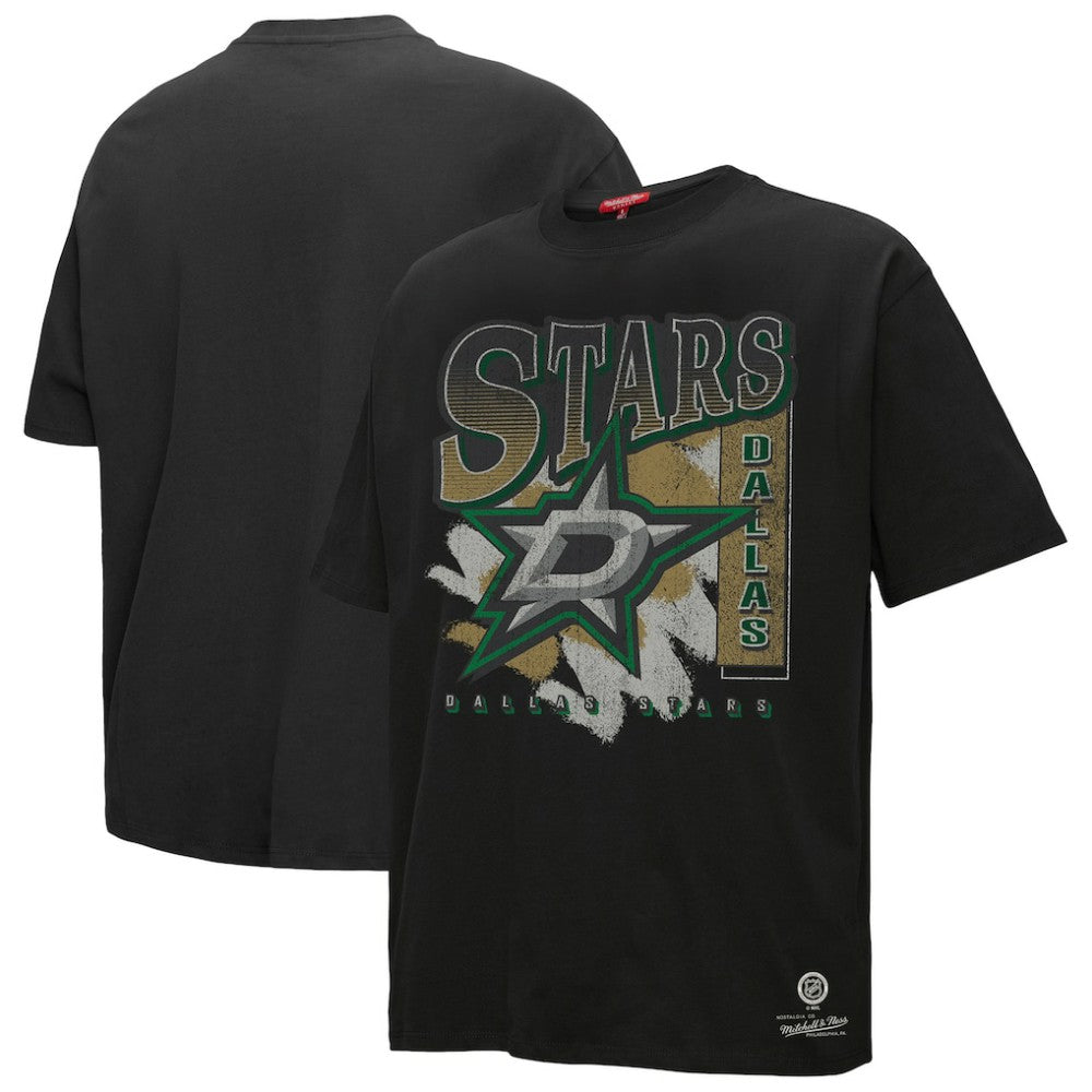 NHL Black Dallas Stars Mitchell & Ness Women's Choppy Ice Boyfriend T-Shirt