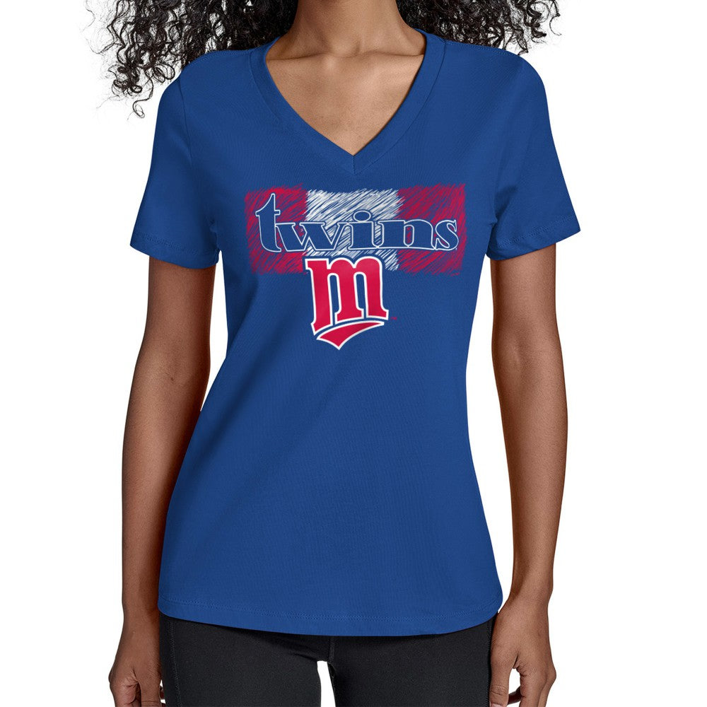 MLB Minnesota Twins Starter Women's Team Color Shading V-Neck T-Shirt