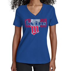 MLB Minnesota Twins Starter Women's Team Color Shading V-Neck T-Shirt