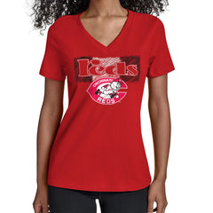 MLB Cincinnati Reds Starter Women's Team Color Shading V-Neck T-Shirt