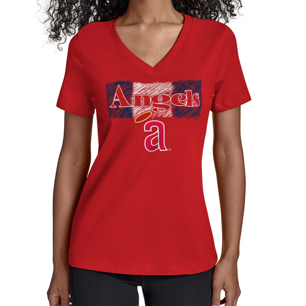 MLB Los Angeles Angels Starter Women's Team Color Shading V-Neck T-Shirt