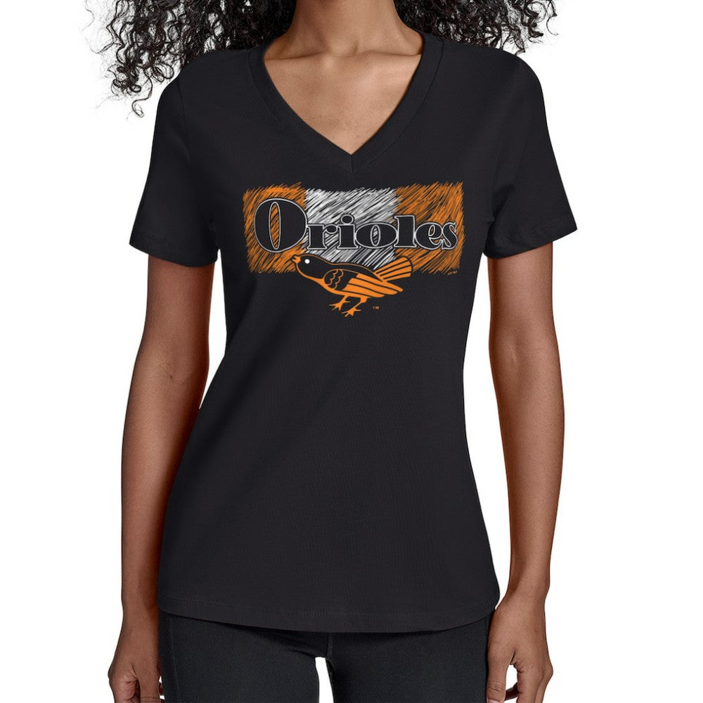 MLB Baltimore Orioles Starter Women's Team Color Shading V-Neck T-Shirt