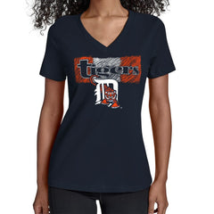 MLB Detroit Tigers Starter Women's Team Color Shading V-Neck T-Shirt