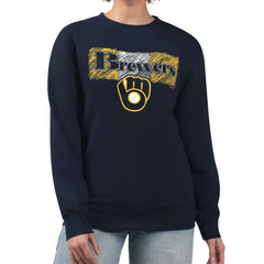MLB Milwaukee Brewers Starter Women's Team Color Shading Fleece Pullover Sweatshirt