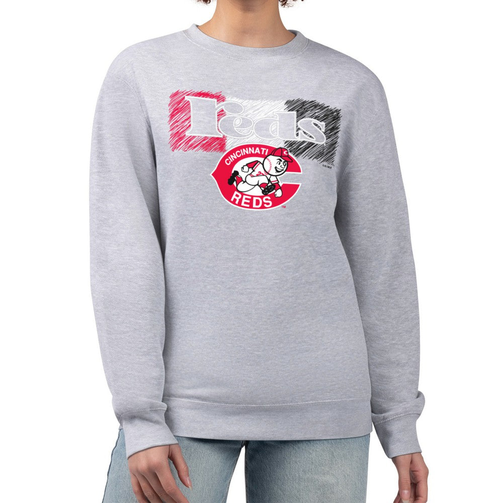 MLB Cincinnati Reds Starter Women's Team Color Shading Fleece Pullover Sweatshirt