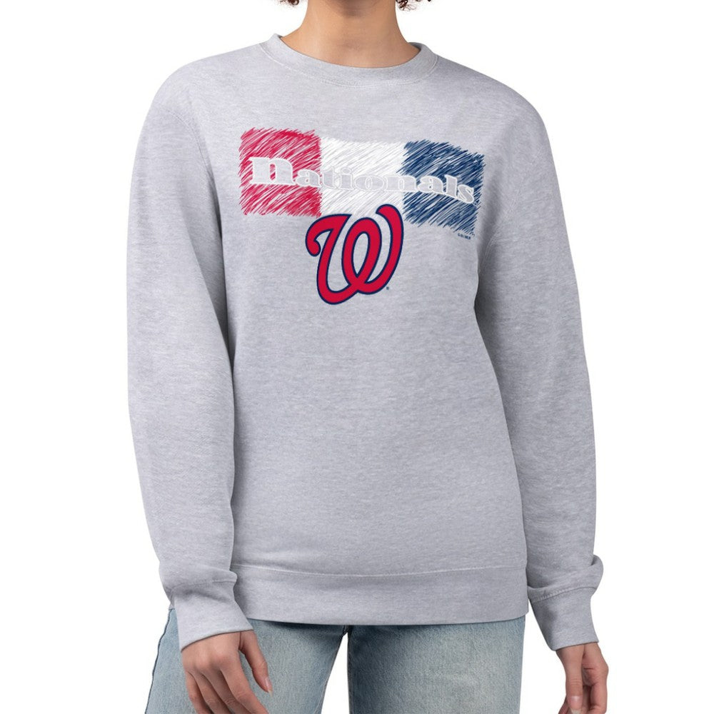 MLB Washington Nationals Starter Women's Team Color Shading Fleece Pullover Sweatshirt