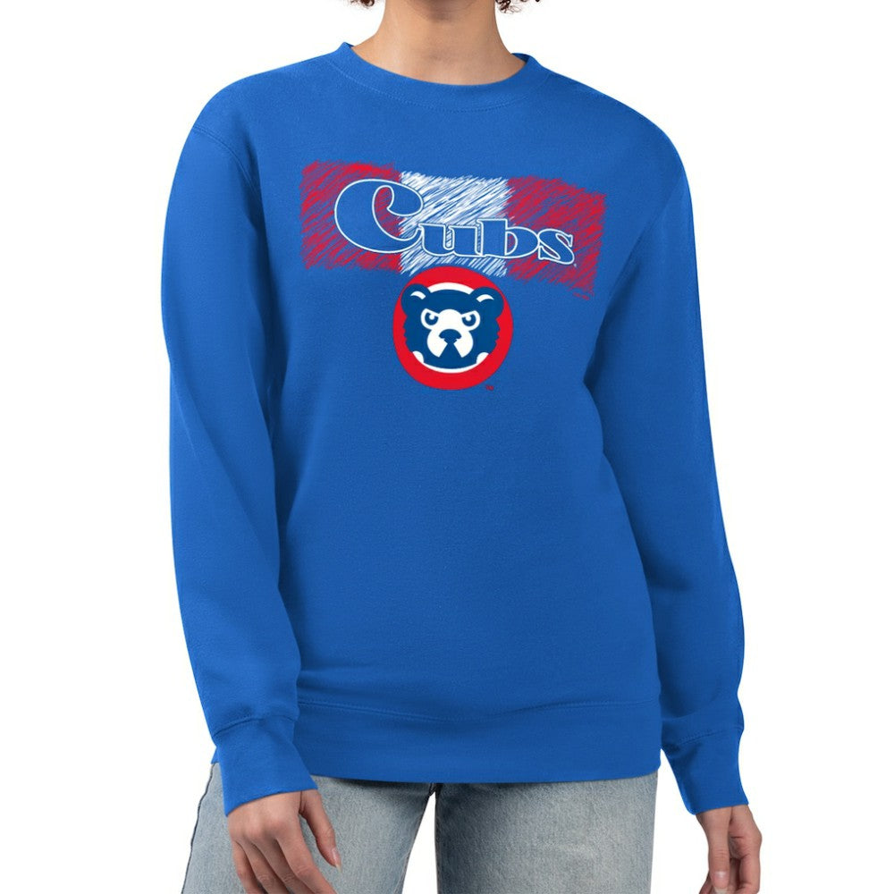 MLB Chicago Cubs Starter Women's Team Color Shading Fleece Pullover Sweatshirt