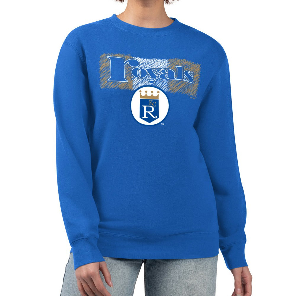 MLB Kansas City Royals Starter Women's Team Color Shading Fleece Pullover Sweatshirt