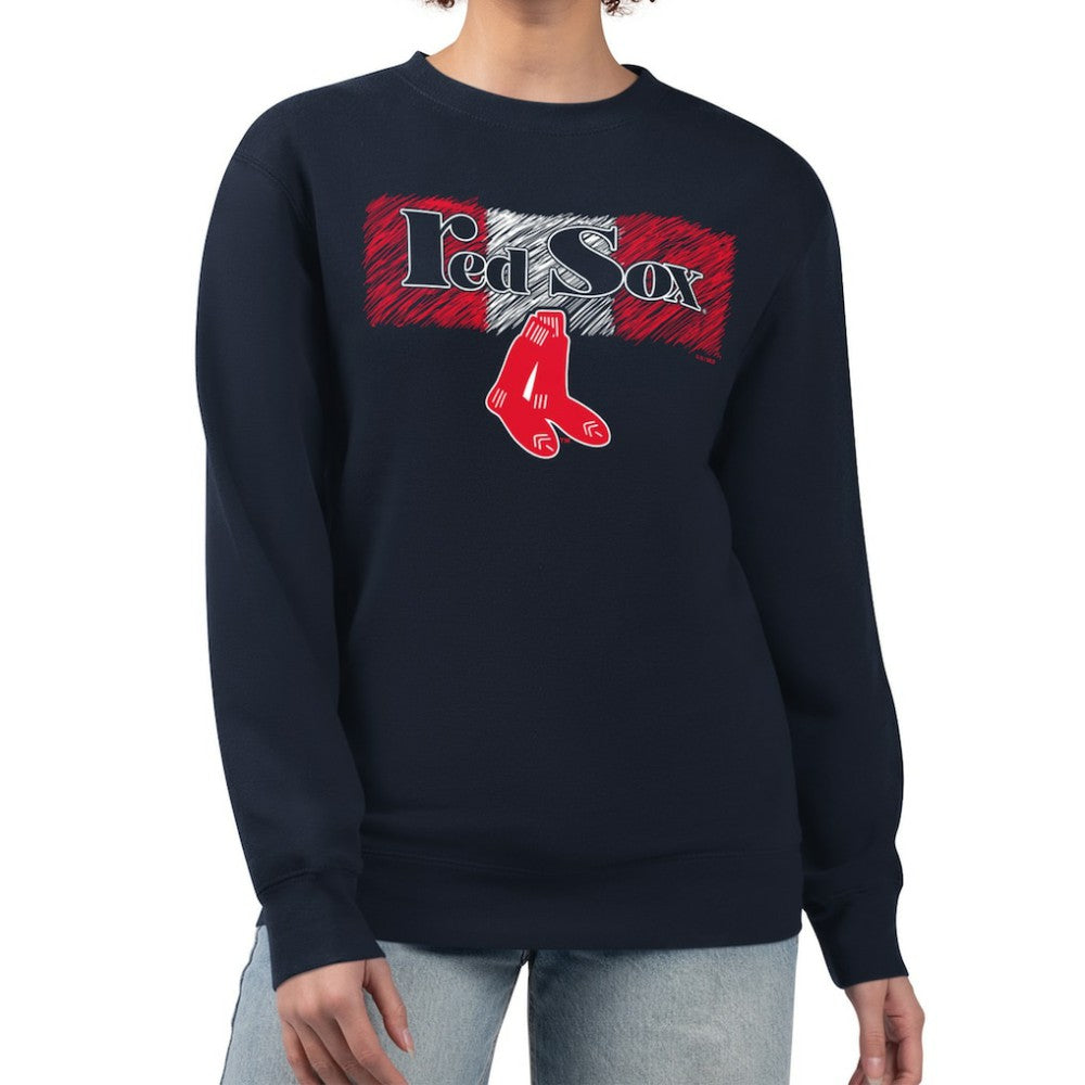 MLB Boston Red Sox Starter Women's Team Color Shading Fleece Pullover Sweatshirt