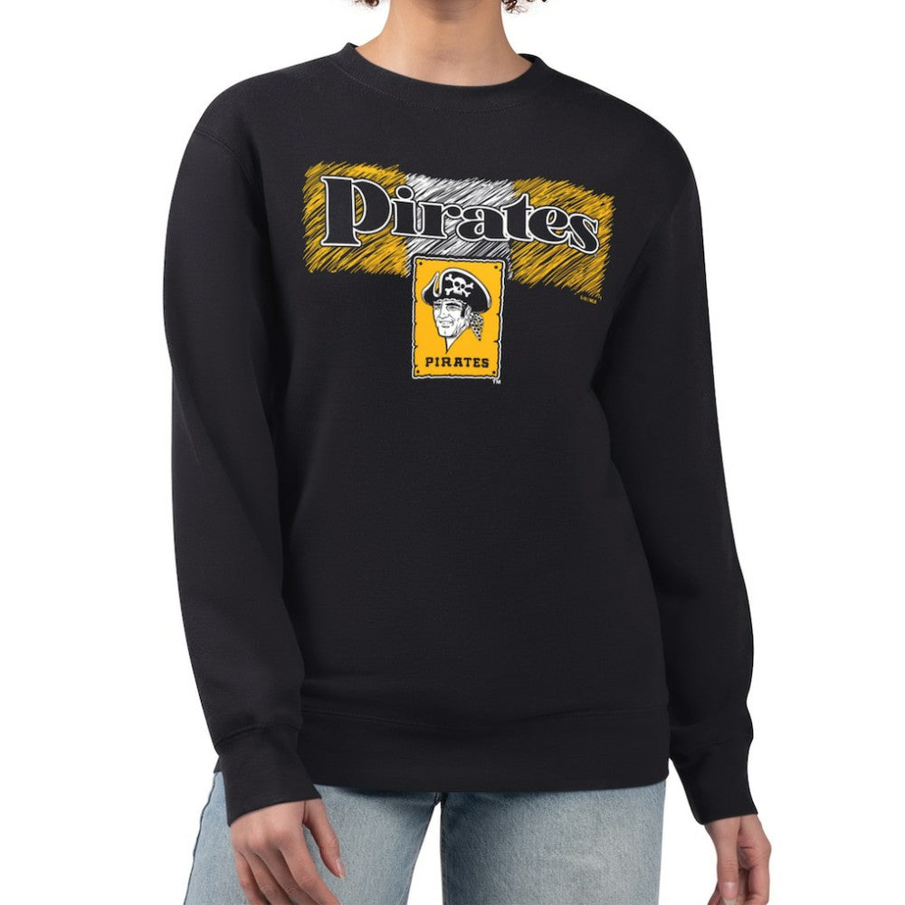 MLB Pittsburgh Pirates Starter Women's Team Color Shading Fleece Pullover Sweatshirt