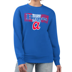 MLB Atlanta Braves Starter Women's Team Color Shading Fleece Pullover Sweatshirt