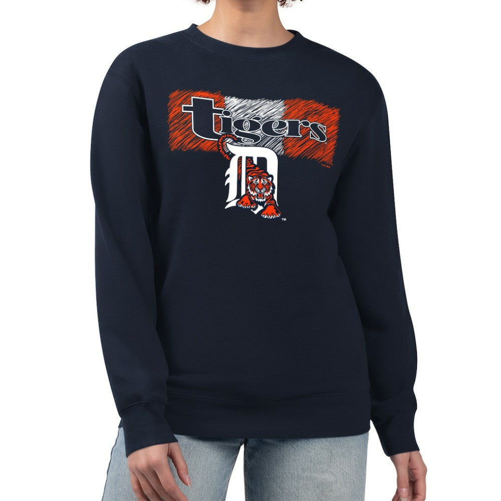 MLB Detroit Tigers Starter Women's Team Color Shading Fleece Pullover Sweatshirt