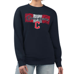 MLB Cleveland Guardians Starter Women's Team Color Shading Fleece Pullover Sweatshirt