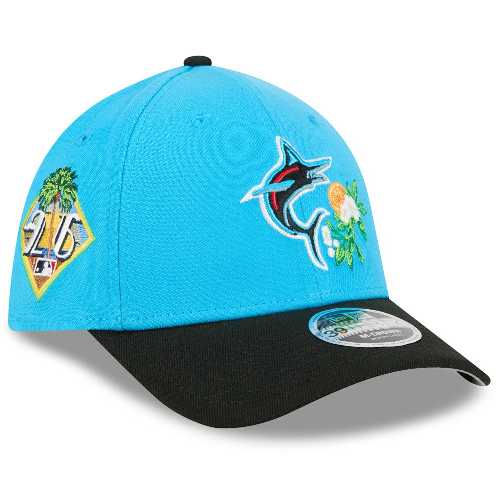 MLB Miami Marlins New Era 2026 Spring Training M-Crown 39THIRTY Flex Hat