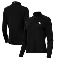 NHL Black Utah Mammoth Antigua Women's Tribute Half-Zip Pullover