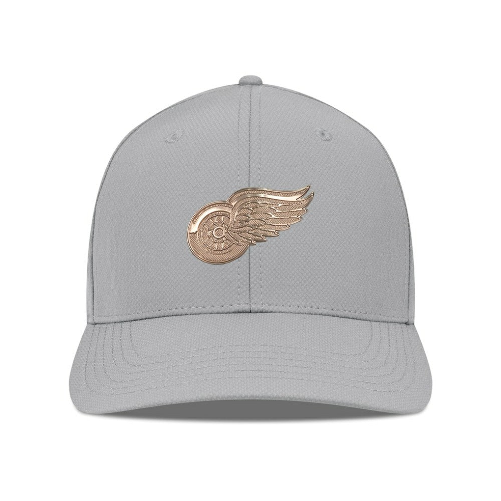 NHL Gray Detroit Red Wings Levelwear Rise Copper Insignia Flex Hat