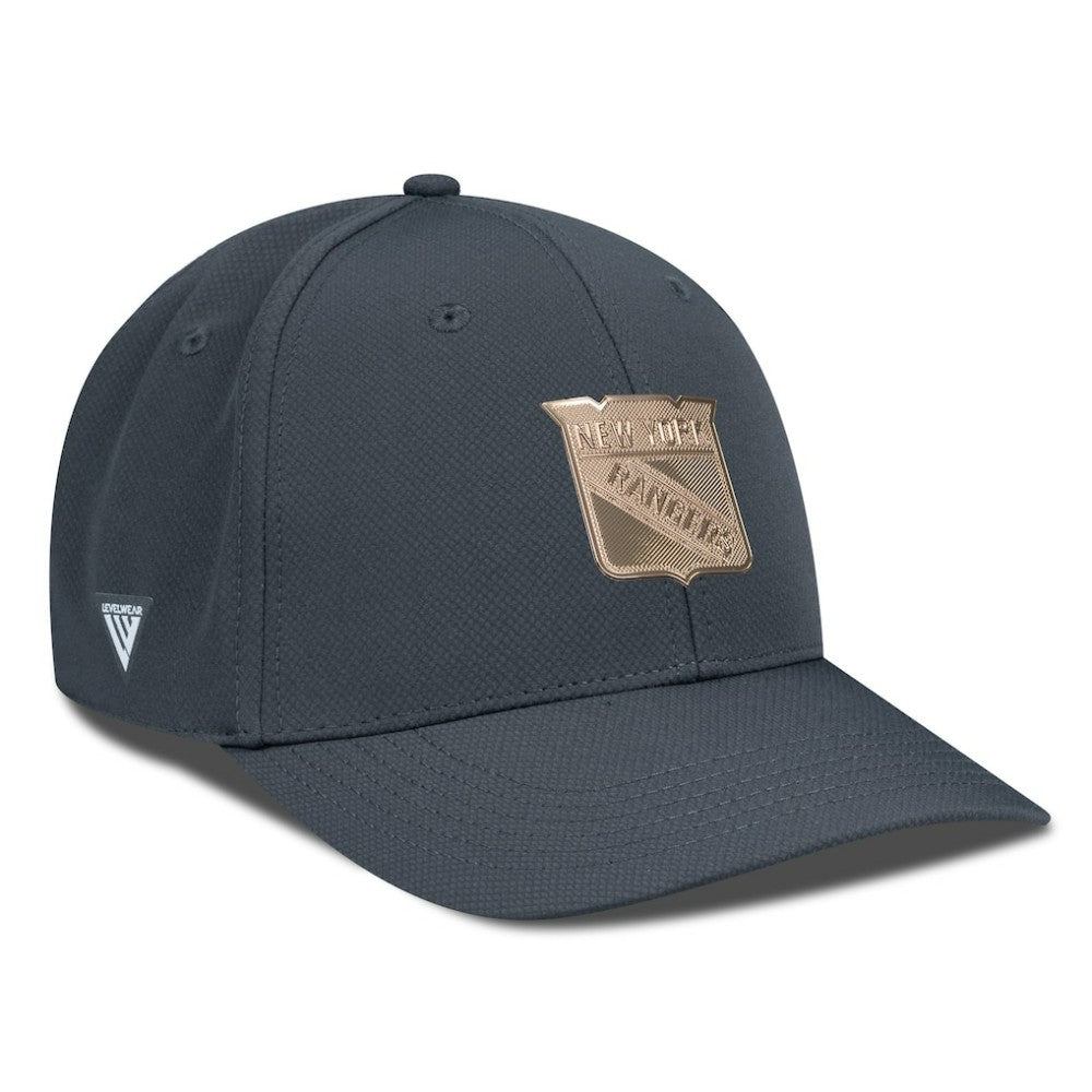 NHL Charcoal New York Rangers Levelwear Rise Copper Insignia Flex Hat