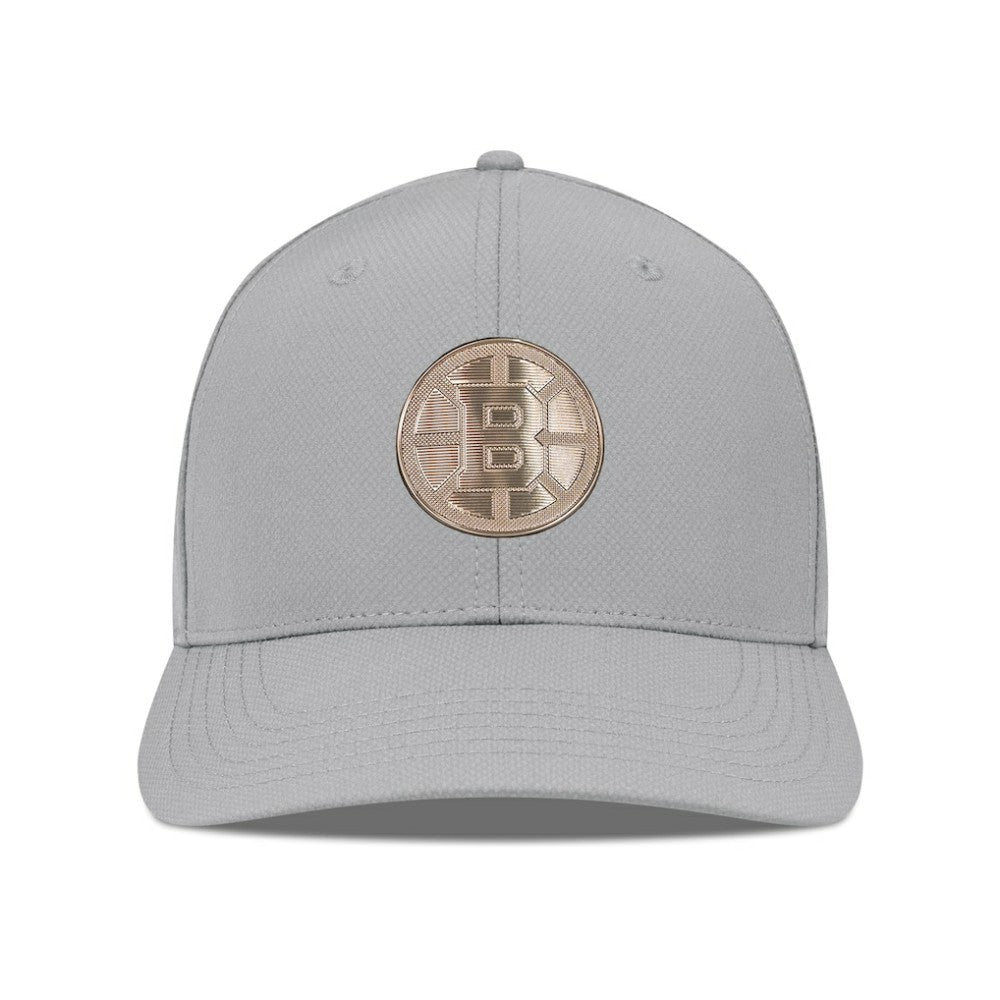 NHL Gray Boston Bruins Levelwear Rise Copper Insignia Flex Hat