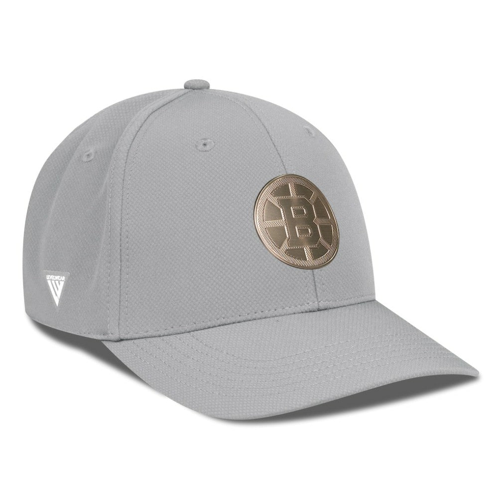 NHL Gray Boston Bruins Levelwear Rise Copper Insignia Flex Hat