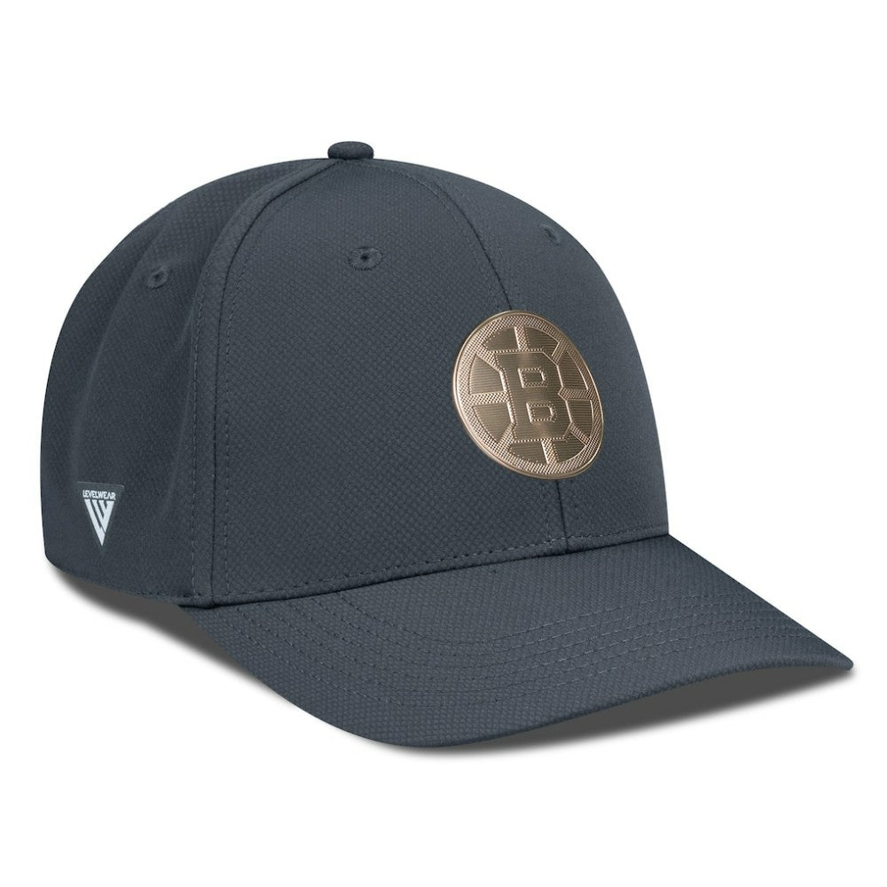 NHL Charcoal Boston Bruins Levelwear Rise Copper Insignia Flex Hat