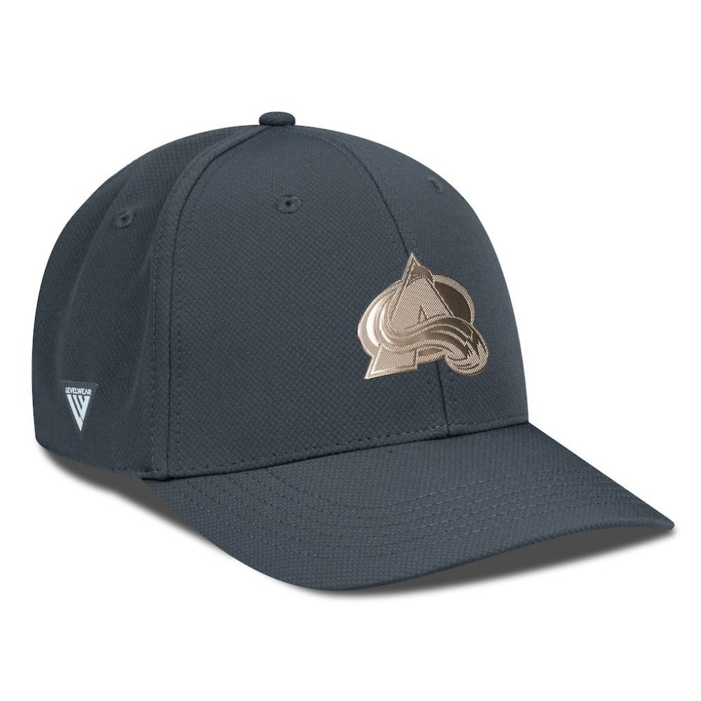 NHL Charcoal Colorado Avalanche Levelwear Rise Copper Insignia Flex Hat