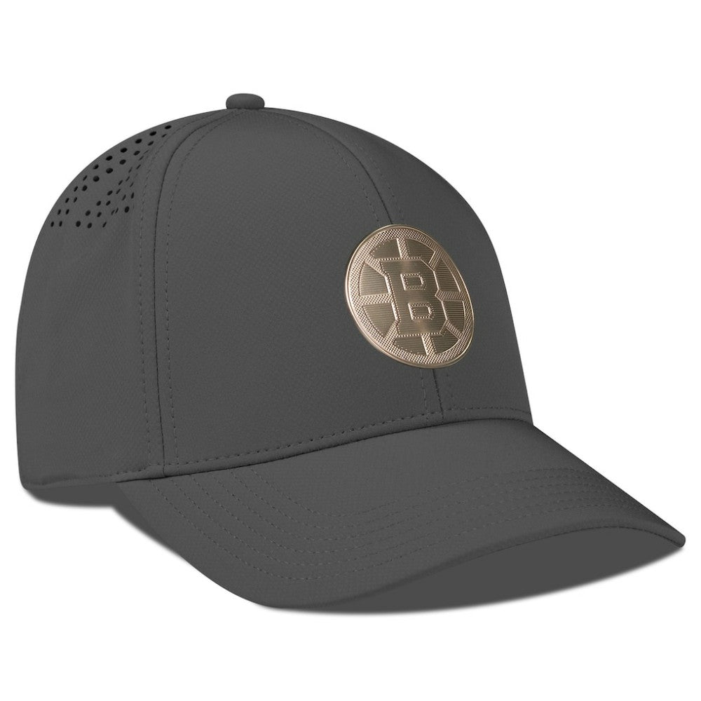 NHL Charcoal Boston Bruins Levelwear Ascend Copper Insignia Vented Adjustable Hat
