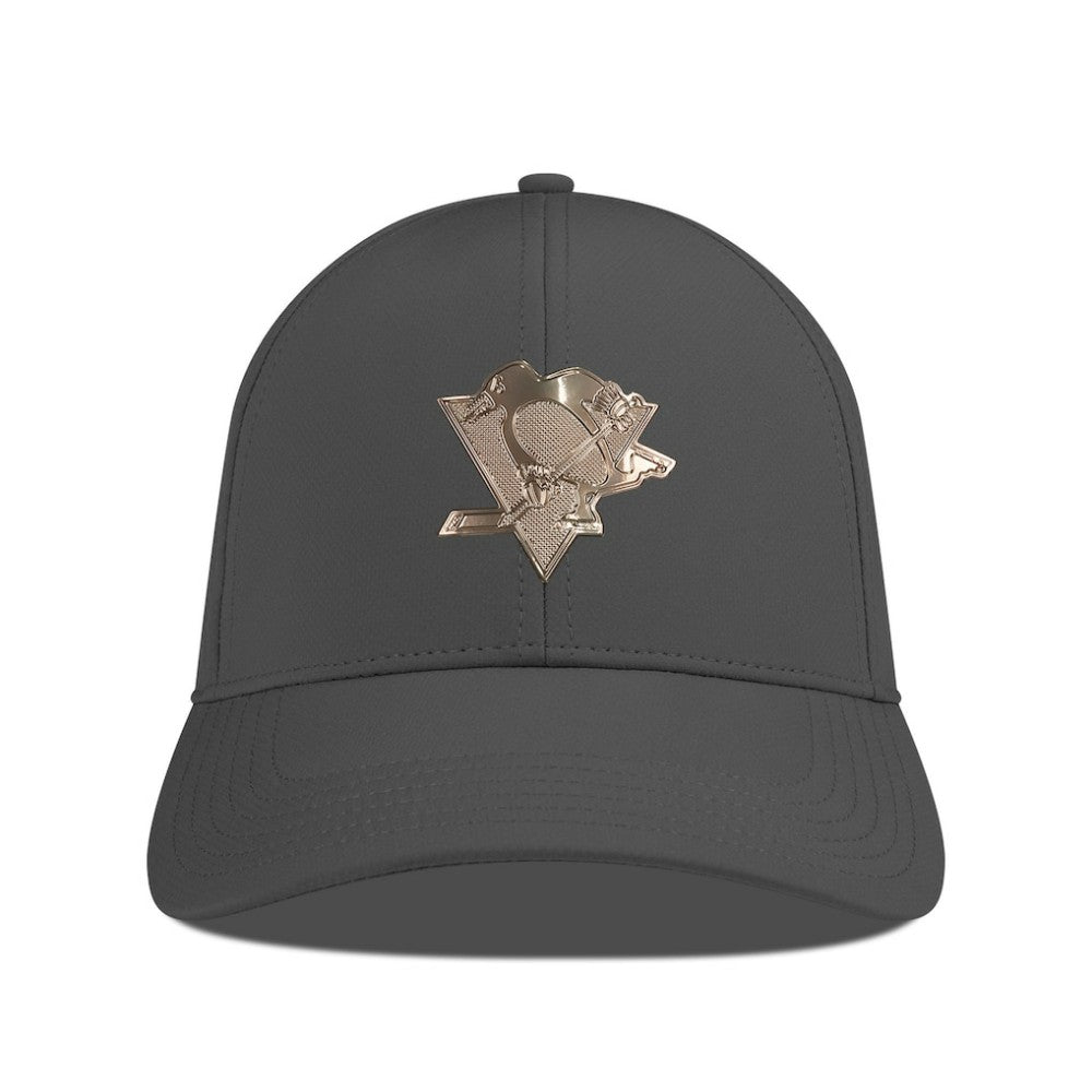 NHL Charcoal Pittsburgh Penguins Levelwear Ascend Copper Insignia Vented Adjustable Hat