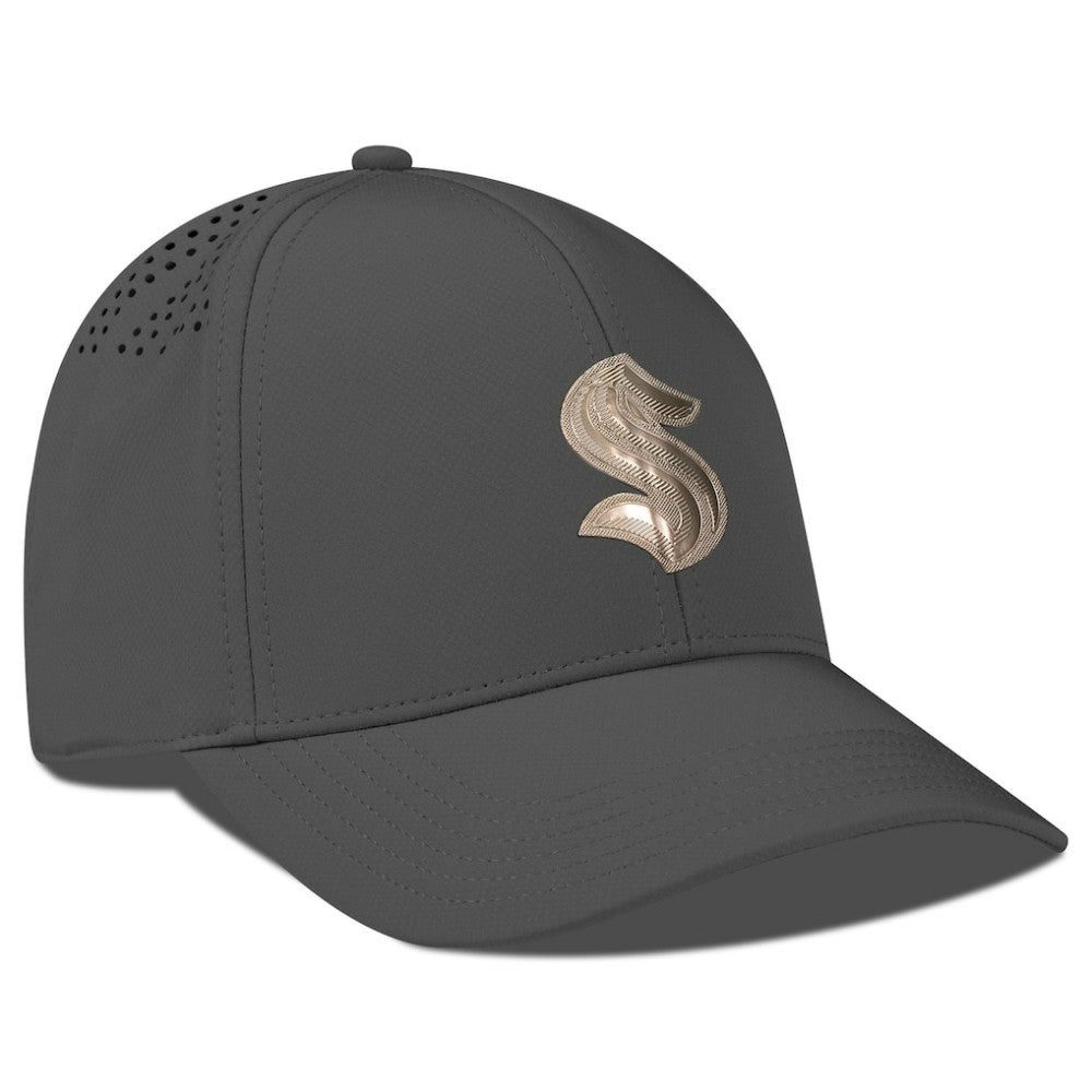 NHL Charcoal Seattle Kraken Levelwear Ascend Copper Insignia Vented Adjustable Hat