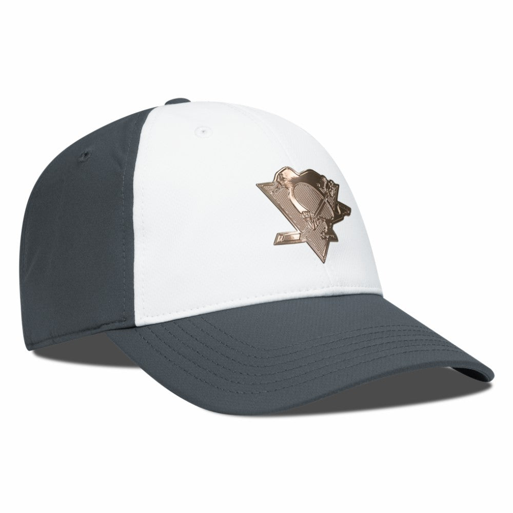 NHL White/Charcoal Pittsburgh Penguins Levelwear Endure Copper Insignia Adjustable Hat