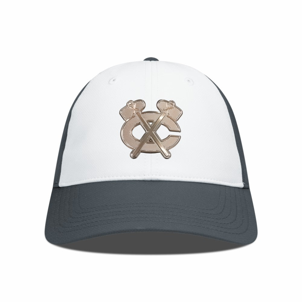 NHL White/Charcoal Chicago Blackhawks Levelwear Endure Copper Insignia Adjustable Hat
