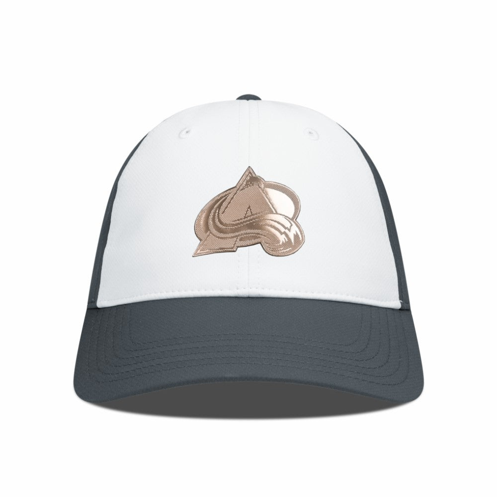 NHL White/Charcoal Colorado Avalanche Levelwear Endure Copper Insignia Adjustable Hat